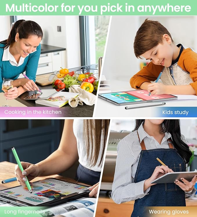 Stylus Pen for Touchscreen 10 Pack, 2 in 1 Universal Stylus High Precision Sensitivity, Stylus Pen for ipad, iPhone, Android, Galaxy Microsoft,Chromebook Tablet All Capacitive Touch Screens