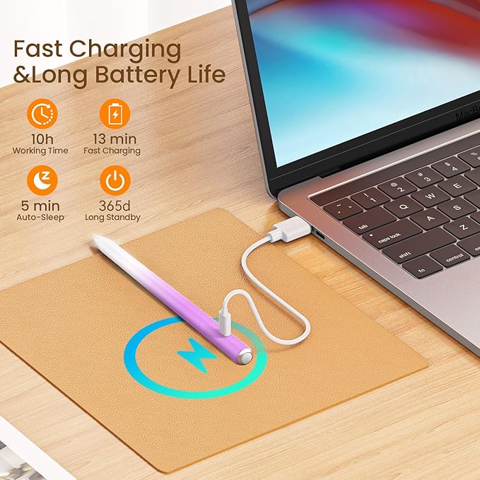 Hastraith Stylus Pen for iPad(2018-2026)-13 Mins Fast Charge with Tilt Sensitivity & Palm Rejection for iPad 11/10/9/8/7/6th Gen, Air 5/4/3/M4/M3/M2, Pro 13"/12.9"/11"/M4, Mini 7/6/5th,Gradient Purple