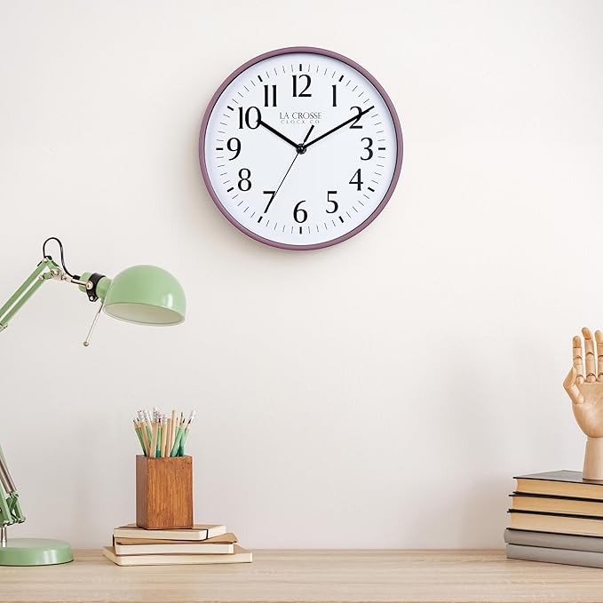 La Crosse Clock 404-3025RR 10 Inch Ruby Red Basics Analog Quartz Wall Clock
