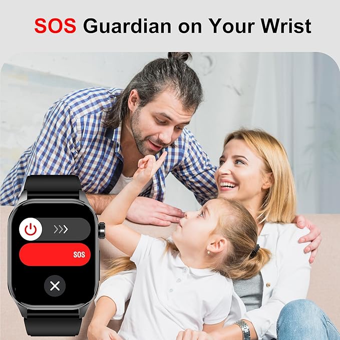 WisePath Advanced Health Smartwatch Heart Rate Blood Oxygen Temperature Blood Pressure Sleep Monitor Blue