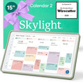 Skylight Calendar 2 - 15-inch Full HD Touchscreen Digital Calendar, Featured on Wirecutter - Wall Planner & Interactive Chore Chart, Smart Family Organizer, 16GB Storage, Wi-Fi, Wall Mount Included - Classic, Sage