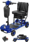 GoldSeason Airline & Cruise Approved Lightweight Mobility Scooter, Portable Foldable Electric Scooter for Seniors/Adults/Elderly/Handicap, 330 lbs Capacity, Compact Travel Scooter with Seat, Blue