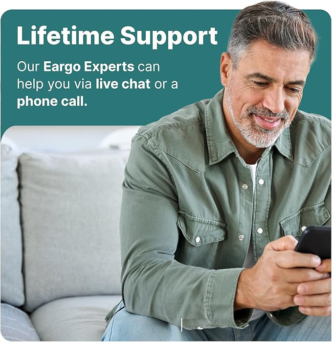 EARGO SE Self-Fitting FDA-Cleared OTC Hearing Aids Virtually Invisible Rechargeable for Seniors