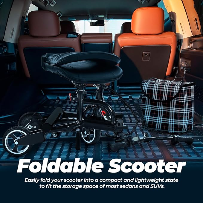 3 Wheel Mobility Scooters for Adults, Upgrade Anti-Tip Footrests 250W 36V 5.2AH 13 Mile Range Foldable Mobility Scooter for Seniors, Supports 300 lbs
