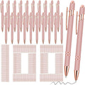 Yeaqee 100-Pack Ballpoint Pen with Stylus Tip Click Rose Gold