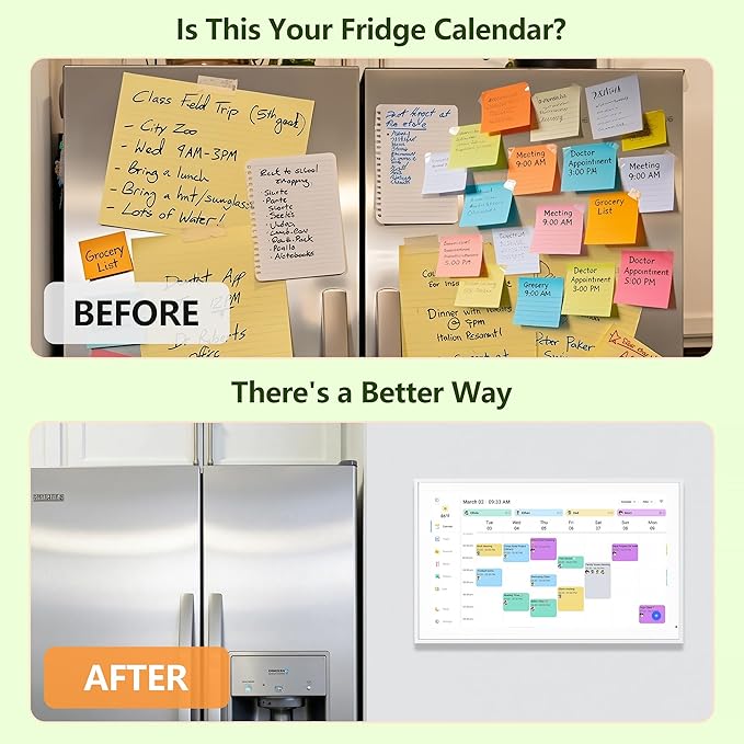 Digital Calendar, 15.6 Inch Wall Planner Electronic Calendar & Chore Chart, Smart Touchscreen Interactive Display for Family Schedules, Great for Organizing Your Routines, Wall & Desk Mountable, Gifts for Mom, Gifts for Women