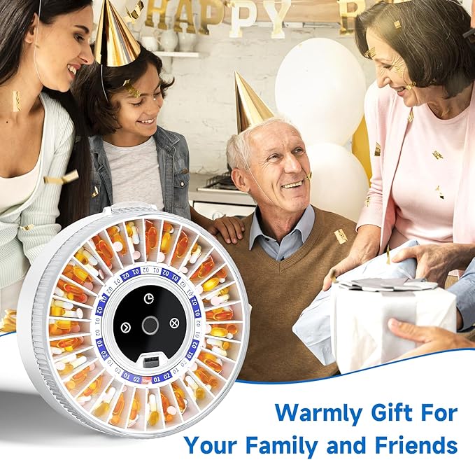 Zoksi Premium 31-Slot Automatic Pill Dispenser with Fingerprint & Key Lock, Smart Medication Organizer with Alarm & Light, Electronic Pill Organizer for Elderly & Forgetfulness