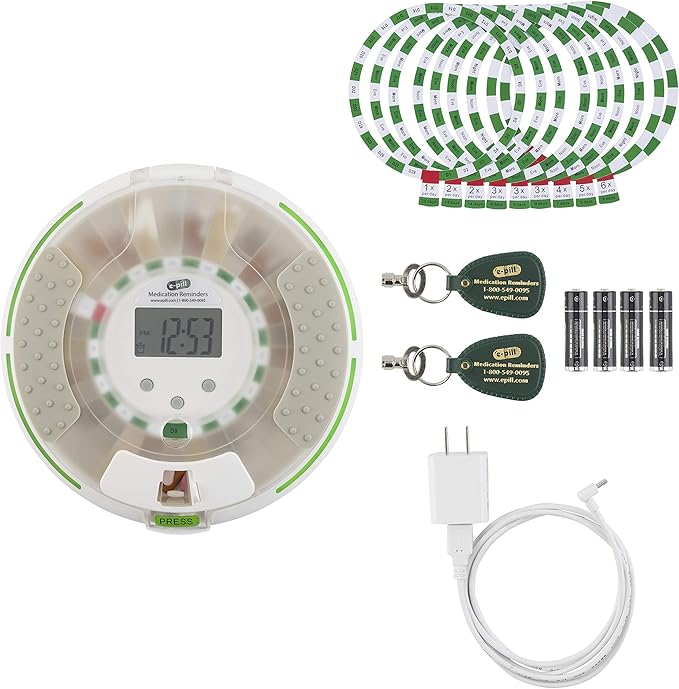 e-Pill MedSmart Voice Pro Automatic Pill Dispenser – Locked Bluetooth Medication Reminder with Voice Alerts – Pill Organizer for Seniors, Dementia, Alzheimer’s, Caregivers & Assisted Living
