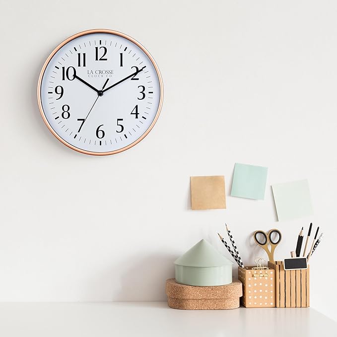La Crosse Clock 404-3025C 10 Inch Copper Basics Analog Quartz Wall Clock