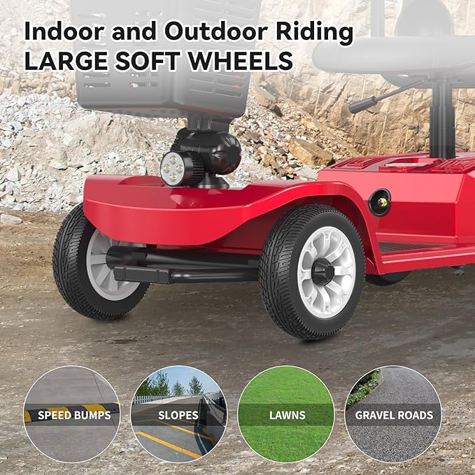 Movcan X-02 4 Wheel Electric Mobility Scooter,Foldable Mobility Scooter for Adults & Seniors,419 LB Heavy Duty,13 Mile Range,360° Swivel Seat,Electromagnetic Brake,Storage Baskets,Indoor & Outdoor Use