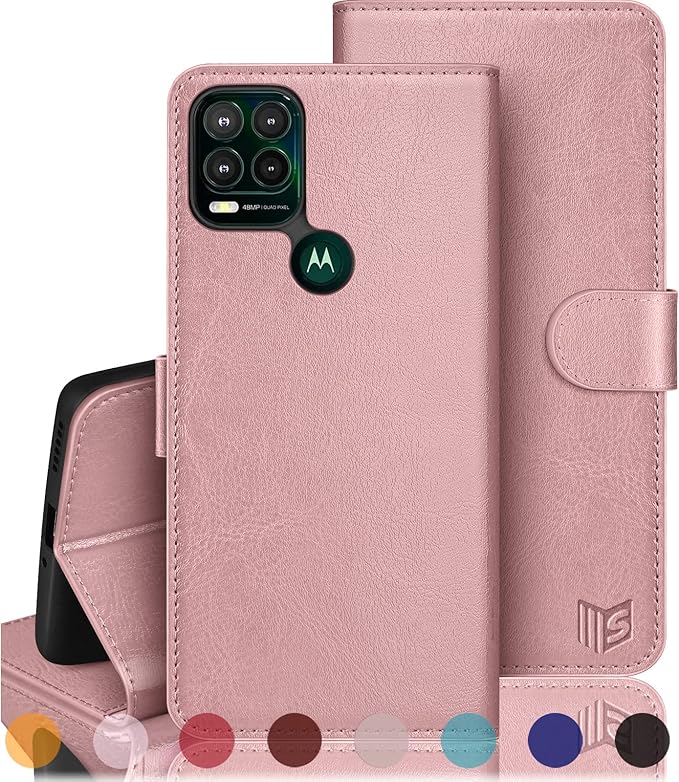 SUANPOT 【RFID Blocking for Motorola Moto G Stylus 5G (Non 2022) with Wallet case Credit Card Holder,PU Leather Flip Folio Book Phone case Cover Women Men for MotoG Stylus 5G case(Rose Gold)