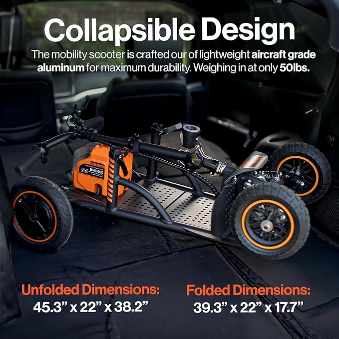 SuperHandy Explorer Mobility Scooter – 4-Wheel, 500W Brushless Motor, 48V Battery, 350 lbs Capacity, 5 mph, Lightweight Aluminum Frame, Patent Pending