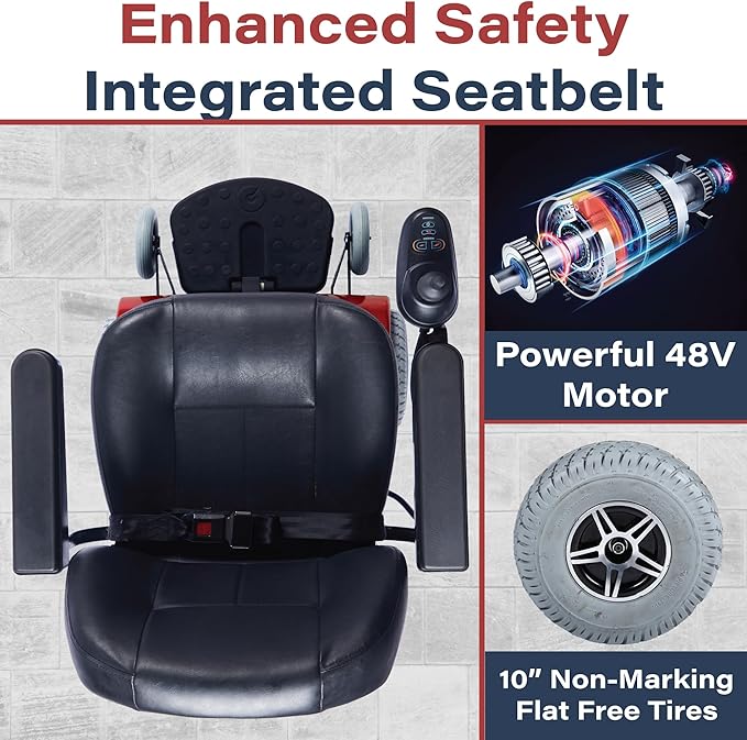 Zip’r PC Power Electric Wheelchair - Full Size Long Range Motorized Wheelchair - Electric Wheelchairs for Adults, Seniors, Elderly, Travel- Power Wheelchair 19.5 Inch Seat - Extended Battery