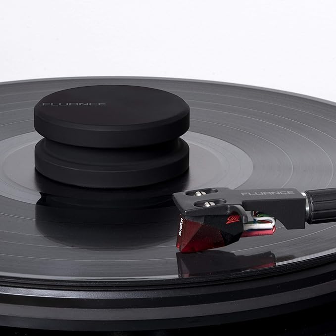 Fluance Vinyl Record Accessory Kit Anti-Static Carbon Fiber Brush and Record Weight VB52RW03