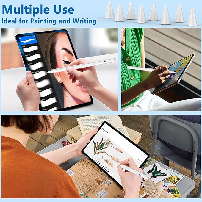 8 Pack Apple Pencil Tips, Replacement Tips Only Compatible with Our KARFUN Pencil, iPencil Nib for iPad Pencil 2018-2023, iPad 10/9/8/7/6 Gen, iPad Pro 11/12.9, iPad Air 5/4/3, iPad mini 6/5 Gen