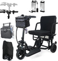 Upgraded Folding Mobility Scooters, 40MIles Longest Range Lightweight Motorized Mobility Scooter for Seniors, 3+1 Speed Mode, with Basket & Cup Holde, Dust Cover, No Assembly Required