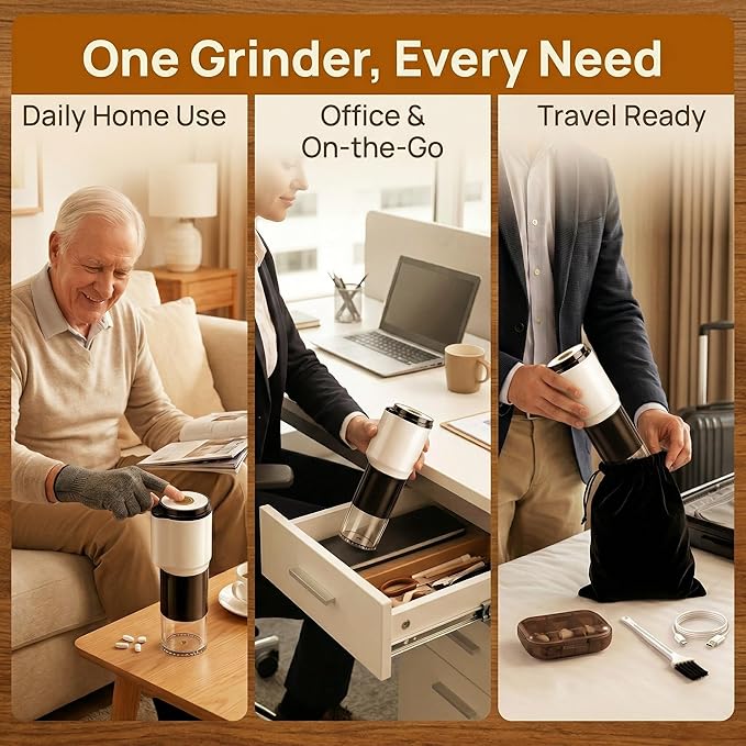 Portable Pill Crusher Grinder with Dual Electric/Manual Modes - Crushes Multiple Small & Large Pills to Fine Powder, Detachable Chamber, Easy Clean Design Ideal for Elderly for Medication,Vitamins