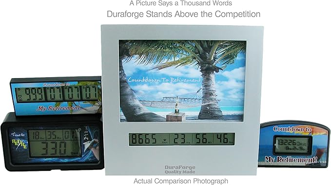 9999 Day Retirement Countdown Clock with Large Display Digital Timer & a 4x6 Picture Frame, Fun Gifts for Men or Women Change Photo & Count Down to Vacation Wedding Christmas Halloween holiday