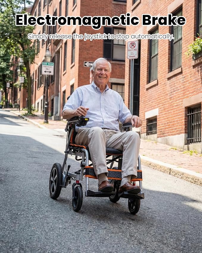 33lbs Lightweight Electric Wheelchair, Foldable Electric Wheelchairs for Adults, All Terrain Motorized Wheelchair Mobility Scooters for Adults, Airline Approval