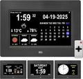 Digital Alarm Clock, Multiple Alarm Functions, Clock with Date and Day, Digital Alarm and Electronic Calendar for Seniors (White, 7 inch) (7-inch Black WiFi)