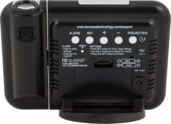 La Crosse Technology 616-1412 Projection Alarm Clock with Indoor Temperature (Pack of 6)