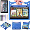 Case for Amazon Fire HD 10 Tablet 10.1" Inch Display (13th Generation, 2023 Released) - Lightweight Shockproof Kickstand Handle Kids Cover Case + 1 Screen Protector and 1 Stylus (Blue)
