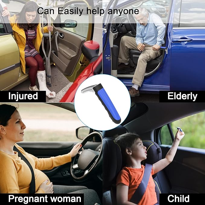 2Pack Multifunction Car Handle Assist for Elderly and Handicapped, 3 in 1 Automotive Door Assist Handle, Seatbelt Cutter, Window Breaker, Car Door Handle for Seniors