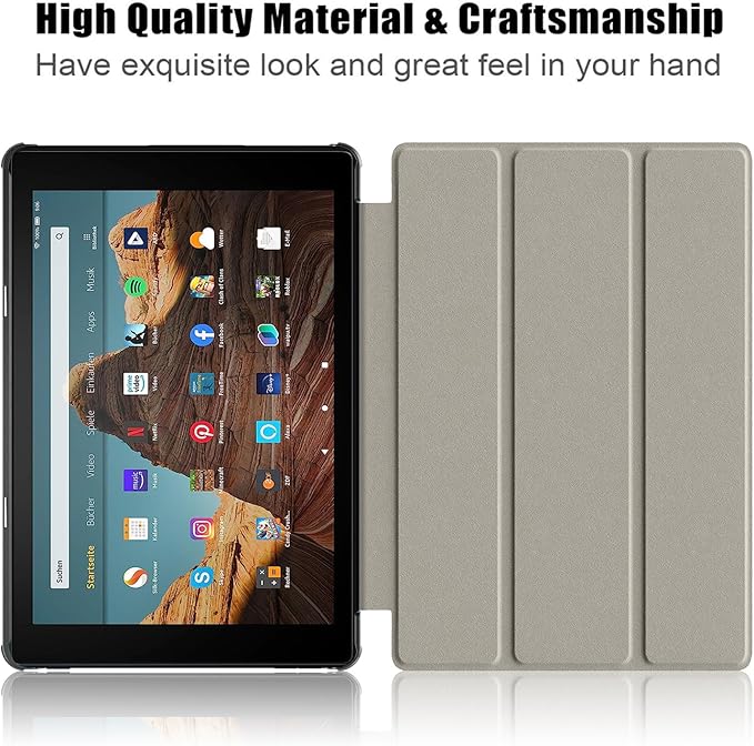 Case for Amazon Fire HD 10 Tablet 10.1" Inch Display (13th Generation, 2023 Released) - Lightweight Tri-fold Stand Cover Case + 1 Screen Protector and 1 Stylus (Galaxy)