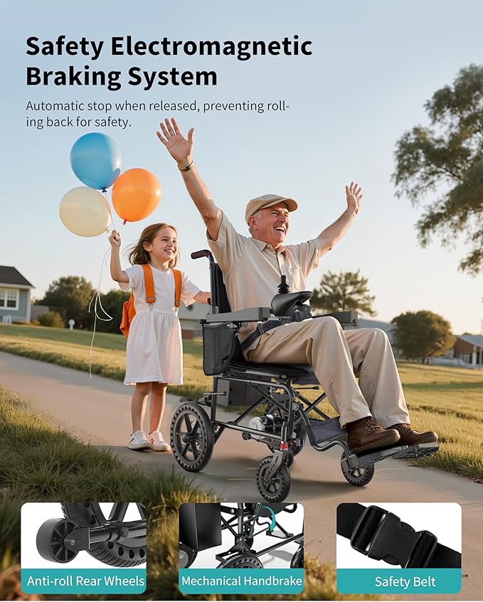 Goldseason 22'' Extra-Wide Electric Wheelchairs for Adults - 15 Miles Range & Support 350 lb Foldable Motorized Wheelchair, 500W Motor All Terrain Power Wheelchair for Home/Outdoor/Travel, Blue