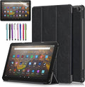 Case for Amazon Fire HD 10 Tablet 10.1" Inch Display (13th Generation, 2023 Released) - Lightweight Tri-fold Stand Cover Case + 1 Screen Protector and 1 Stylus (Black)