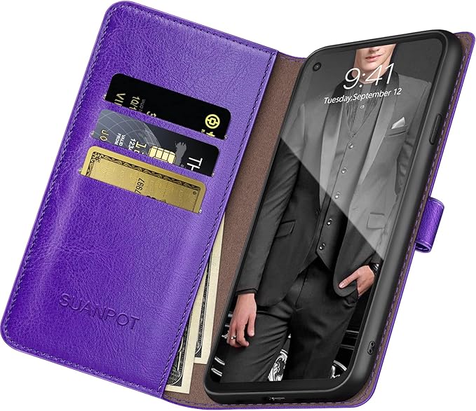 SUANPOT 【RFID Blocking for Motorola Moto G Stylus 5G (Non 2022) with Wallet case Credit Card Holder,PU Leather Flip Folio Book Phone case Cover Women Men for MotoG Stylus 5G case(Purple)