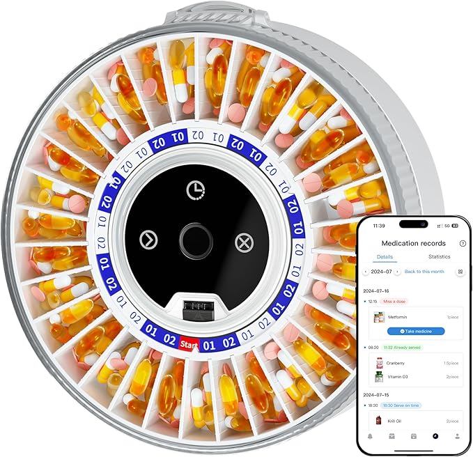 Colorwing® 2025 Smart Pill Dispenser for Seniors — 31-Slot Automatic Medication Organizer
