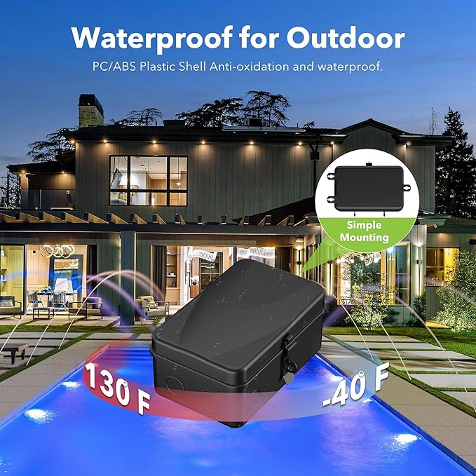 BN-LINK Pool Timer, Outdoor Mechanical Timer Switch for Water Heater, Pool Pump, Metal Casing, Heavy Duty 40A 120-277 VAC 2HP