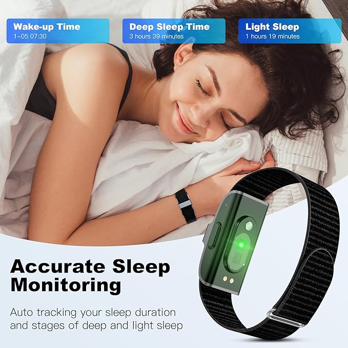 WisePath Sleep Fitness Tracker Wristband Waterproof Activity Tracker Heart Rate Monitor for Women Men