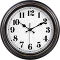 45MinST 12 Inches Retro Wall Clock, Silent Non Ticking Battery Operated Movement, Decor for Home/Wall Decor, Easy to Read, Decorate for Bedroom Living Room Office(Balck Gold)
