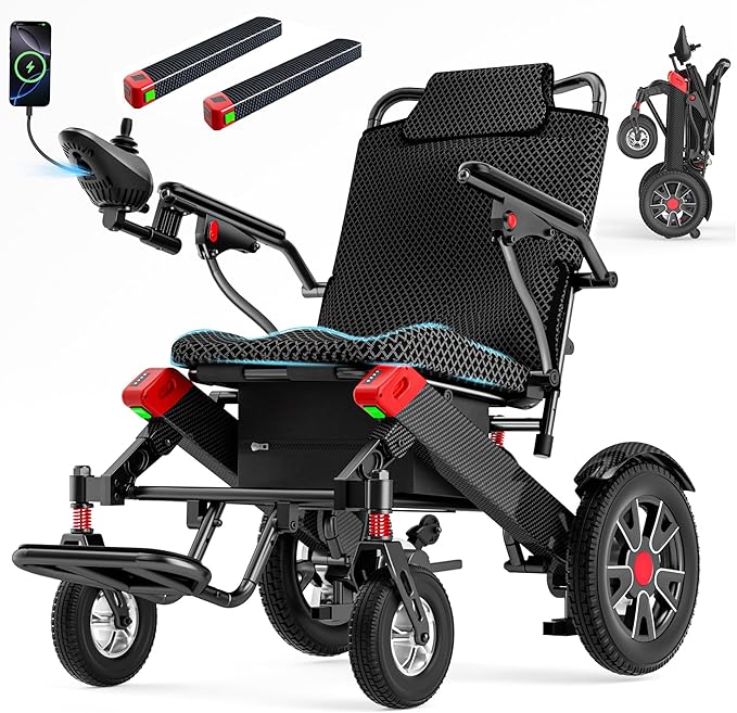 Electric Wheelchair for Adults, 30Miles Travel Range Heavy Duty Motorized Wheelchair for Seniors, Max Support 350lbs, All Terrain Power Wheelchairs for Home & Outdoor, Airline Approval