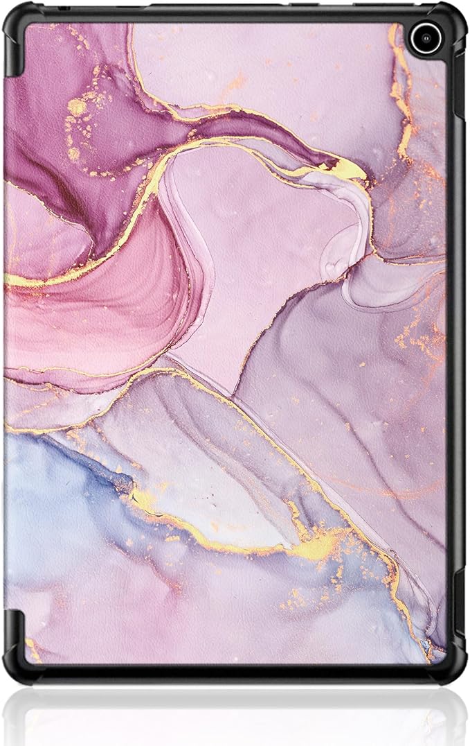 Case for Amazon Fire HD 10 Tablet 10.1" Inch Display (13th Generation, 2023 Released) - Lightweight Tri-fold Stand Cover Case + 1 Screen Protector and 1 Stylus (Pink Marble)