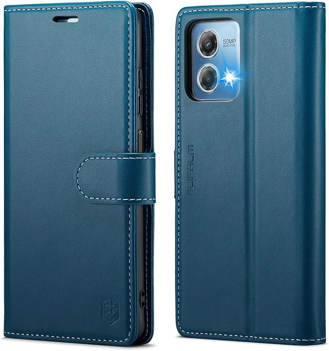 FLIPALM Wallet Case for Moto G Stylus 5G 2024, RFID Blocking Credit Card Holder, PU Leather Folio Flip Kickstand Protective Shockproof Cover for Motorola Moto G Stylus 5G 2024 (Blue)