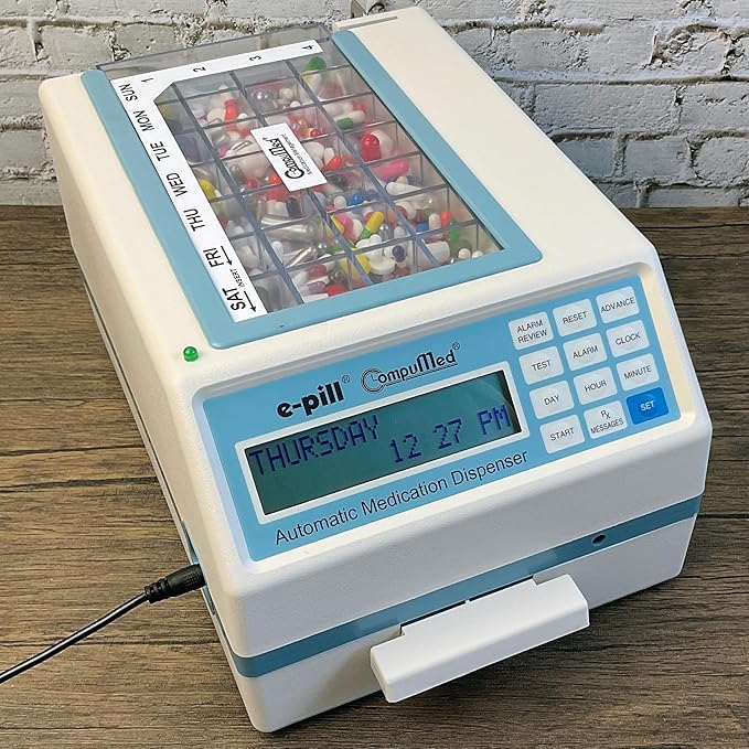 e-Pill CompuMed Automatic Pill Dispenser Tamper Resistant AC Powered for Seniors and Caregivers