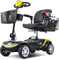 Metro Mobility 4 Wheel Electric Folding Mobility Scooters for Seniors - 300 lbs Capacity Motorized Scooter for Adults, Travel - 300W Powerful Motor - Yellow