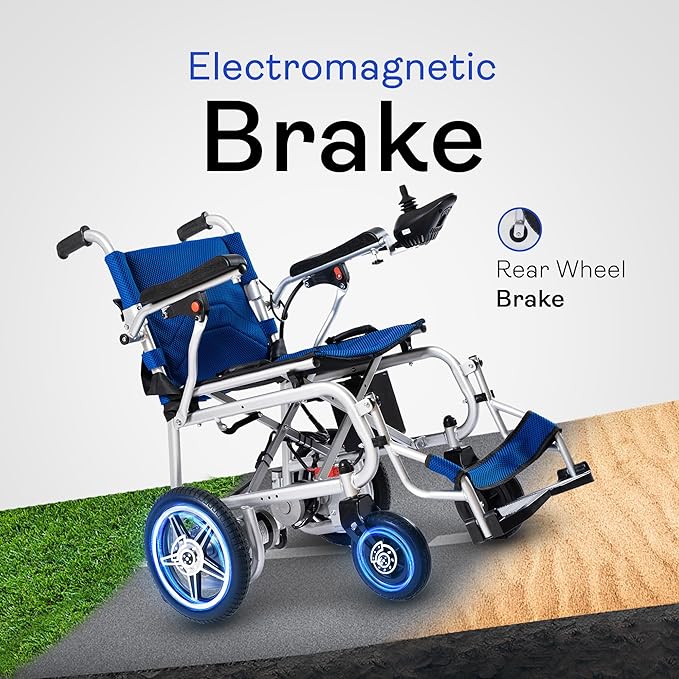 Artemis Pro Lightweight Foldable Electric Wheelchairs for Seniors - 2x250W Power Wheelchair - Travel/User Friendly Electric Wheelchairs for Seniors, Long Range Electric Wheelchair (Blue)