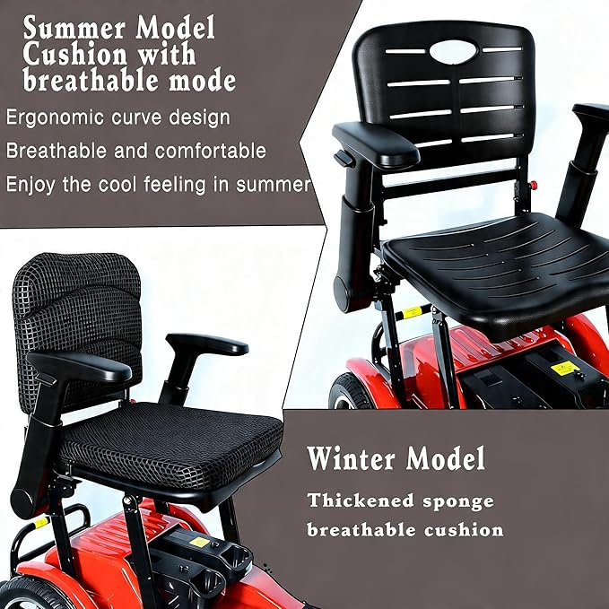 30mile Mobility Scooter for Adults with Travel Bag,33lb Magnesium Ultra Lightweight Folding Power Mobility Scooter for Senior,All Terrain Motorized Scooter,Airline Approved,Two Battery (Two Battery)