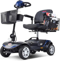 Metro Mobility 4 Wheel Powered Mobility Scooters for Seniors - 300 lbs Capacity Electric Scooter with Seat for Adults, Travel - Long Range Power Extended Battery - Blue