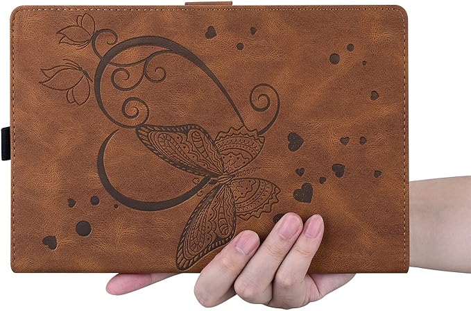 Dteck for iPad mini (A17 Pro/A15) 7/6th Generation Case 2024/2021 Release (8.3"), PU Leather Protective Case with Auto Sleep Wake & Stand Function/Card Slots, Lightweight Cute Case, Butterfly Brown