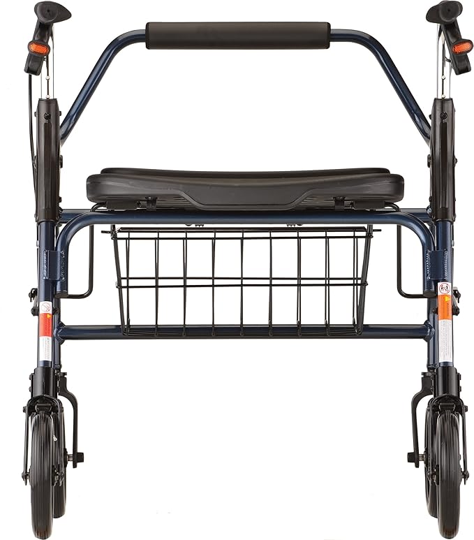 NOVA Mighty Mack Heavy Duty Rollator Walker 500 lb Weight Capacity, Blue