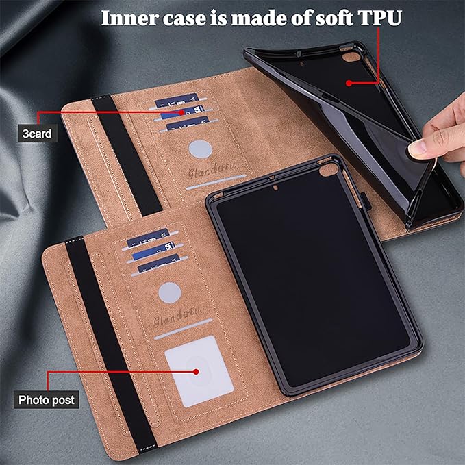 Dteck for Galaxy Tab S6 Lite (10.4") Tablet Case 2024/2022/2020 (SM-P620/P610), PU Leather Slim Folio Case with Adjustable Stand, Lightweight Protective Cute Cover with Stylus Pen Loop (White Flower)