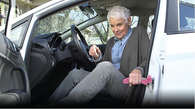 EMSON Car Cane, All-in-One Window Breaker Seatbelt Cutter Door Handle Assist & Mobility Aid with Built in LED Flashlight, Car Handle Assist for Elderly & Car Emergency Tool, Must Have Car Accessories