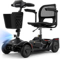 NFC One-Touch Keyless Unlock 4-Wheel Foldable Mobility Scooter for Seniors & Adults, 15 Mile Range, 3.7 MPH, Removable Battery, Digital Display, 300 lb Capacity, Black