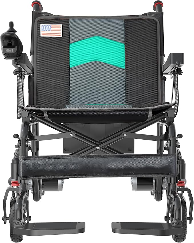 Goldseason 22'' Extra-Wide Electric Wheelchairs for Adults - 15 Miles Range & Support 350 lb Foldable Motorized Wheelchair, 500W Motor All Terrain Power Wheelchair for Home/Outdoor/Travel, Blue