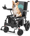Foldable Electric Wheelchairs, Lightweight Electric Wheelchairs for Adults, 15 Miles Range, All-Terrain Powerful Electric Wheelchair 500W Power Motor, 300lbs Capacity, Airline Approval